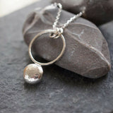 Recycled Silver Pebble Ring Pendant