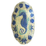 Sgraffito Seahorse and Shells Platter - W