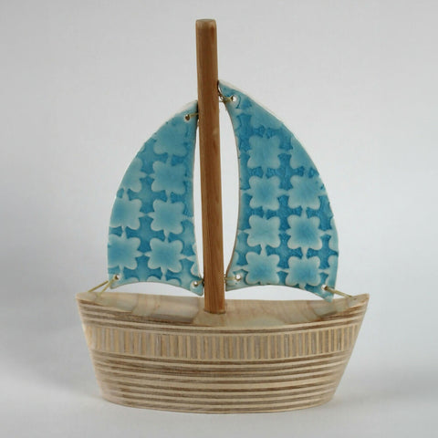 Sailing Boat - Ceramic and Wood - 1
