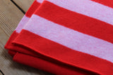 Fabulous Knitted Lambswool Red and Pink Striped Blanket
