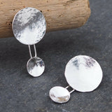 Disc Earrings - Large Silver Disc Stud Earrings - Hallmarked