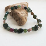 Tourmaline and Jade Bead Bracelet