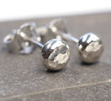 Small Pebble - Silver Stud Earrings