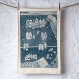 Organic Cotton Tea Towel with End of the Day, Portscatho Lino Print