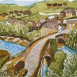 Lisa Takahashi, county bridge over the tees linocut 72