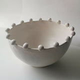 Handmade Ceramic Bobble Bowl - Soft White Glaze