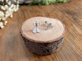 Silver Tree Bark Heart Stud Earrings by Curious Magpie Jewellery 5