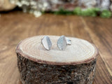 Frosted Silver Leaf Earrings by Curious Magpie Jewellery 6
