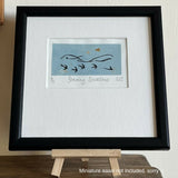 Soaring Swallows Linocut Print