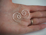 Silver Spiral Hoop Earrings