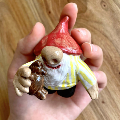 Hand sculpted Morning Gnome