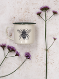 Cream Enamel Mug with Bee Design