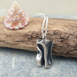Small Folded Silver Wave Texture Pendant