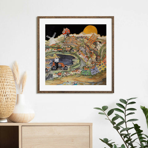 Dawdling Past Cottages Old And New, Thorpeness - Limited Edition Giclee Print