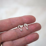 Silver Tear Drop Stud Earrings