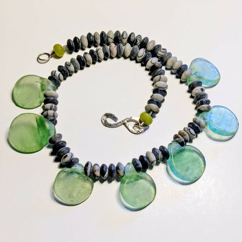 Picasso Jasper and Glass Necklace