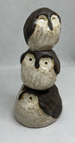 Original Handmade Stoneware Owl Stack - Ceramic Sculpture