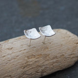 Square silver Stud Flower Earrings