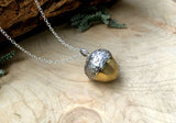 Chunky Silver & Brass Acorn Necklace by Curious Magpie 3 copy