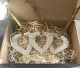 Christmas Decorations, Hearts and Holly - Handmade Ceramic