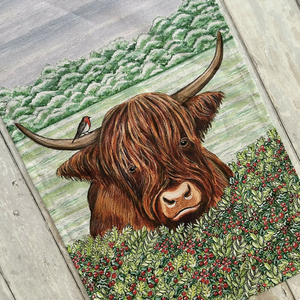A Highland Hello - Tea Towel