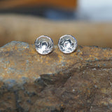 Domed Silver Stud Earrings