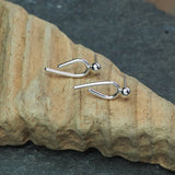 Silver Arc Stud Earrings