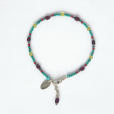 Orchid Bracelet - Garnet and Turquoise