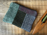 Rectangular British Wool Patchwork - Lined Zip Pouch
