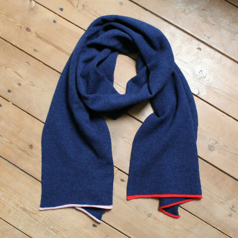 Soft Lambswool Dark Blue Scarf