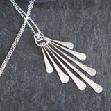 Silver Forged Rod Pendant - 7 Rods