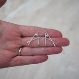 Sculptural Silver Stud Earrings, One of a Kind