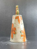 Elegant Orange lidded jar - handmade ceramic