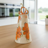Elegant Orange lidded jar - handmade ceramic