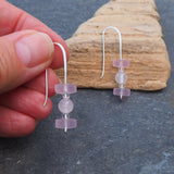 Pink Glass Drop Earrings