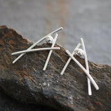 Sculptural Silver Stud Earrings, One of a Kind