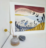 Flying Home - Original Lino Print