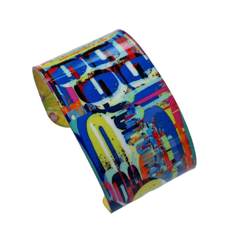 Wonderful O - Printed Aluminium Cuff Bracelet
