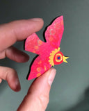 Red Bird - Wooden Brooch