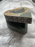Heart Shaped Hand Painted Wooden Box