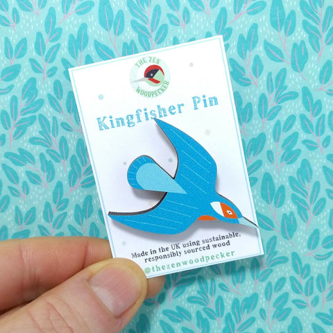 Kingfisher Pin Badge