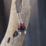 Amethyst, Hematite Carnelian Drop Earrings