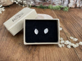 Frosted Silver Leaf Earrings by Curious Magpie Jewellery 7