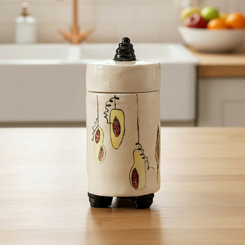 Seeds of Happiness jar - handmade ceramic