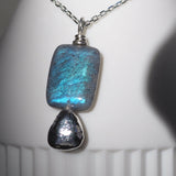 Labradorite Silver Pebble Pendant