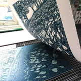 Snowdrop Wood - Linocut Print