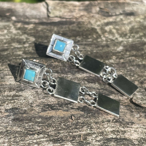 turquoise drop earrings long