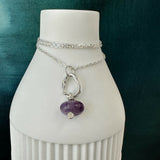 Amethyst Pebble Fused Silver Pendant