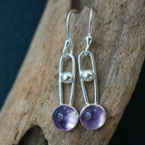 Amethyst & Silver Dangle Drop Earrings
