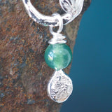 Green Moss Silver Leaf Pendant Necklace
